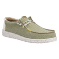 HEYDUDE Wally Coastline Scarpe Da Barca In Tessuto Color Oliva Da Uomo