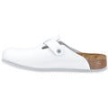 Birkenstock Boston Ciabatte Bianche In Pelle Da Uomo