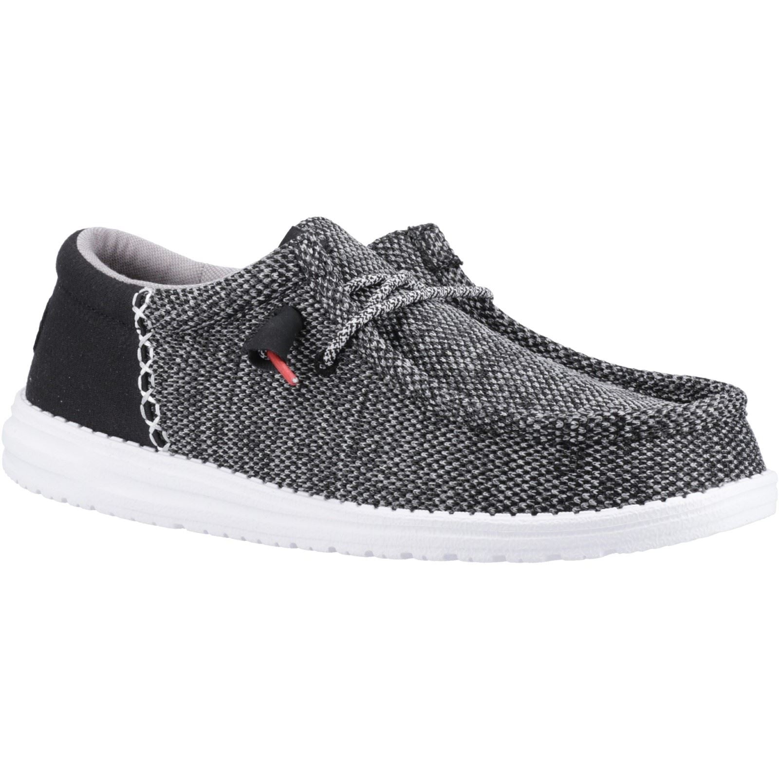 HEYDUDE Wally Funk Open Mesh Scarpe Da Barca Nere/Bianche Da Uomo