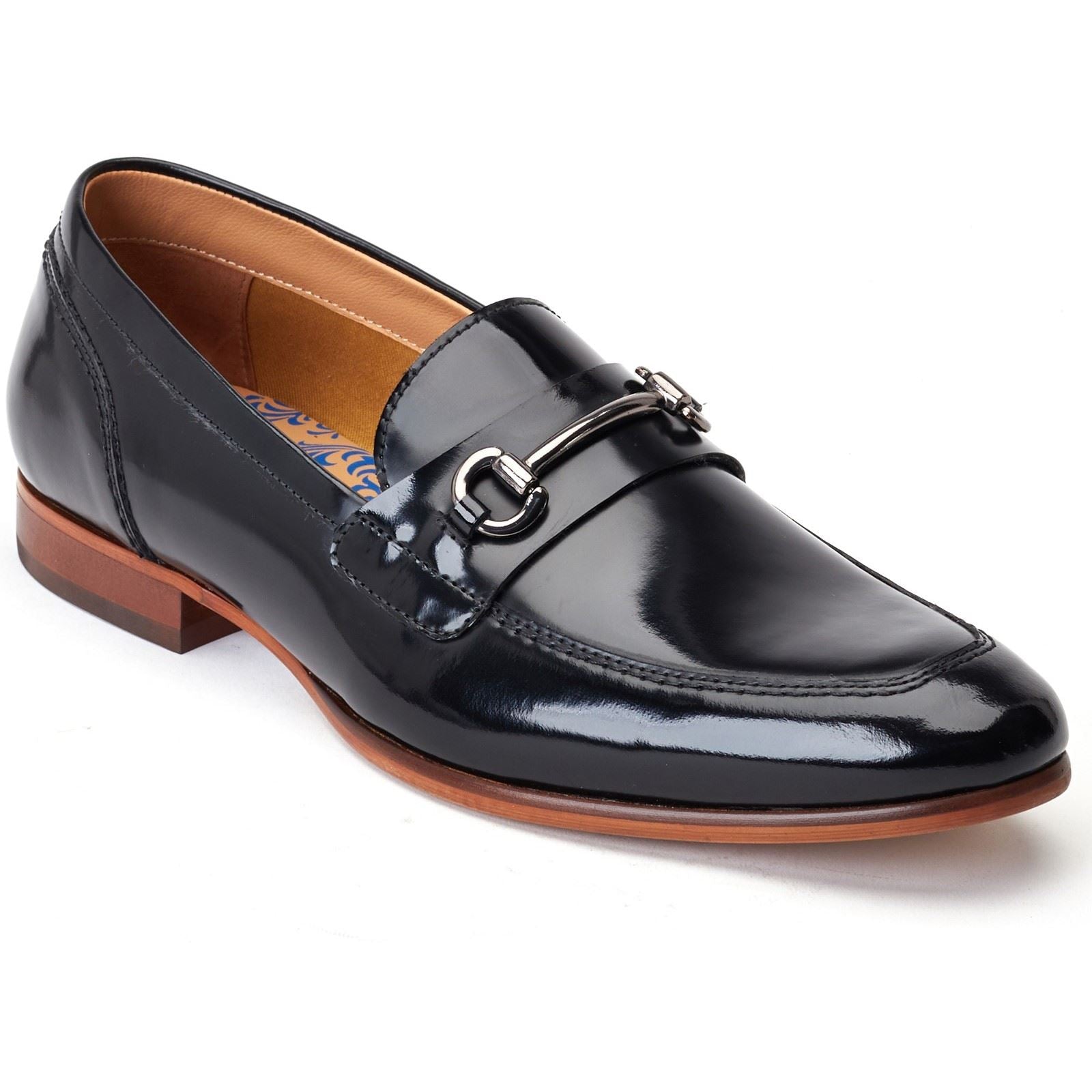 Base London Russo Mocassini Neri In Pelle Da Uomo