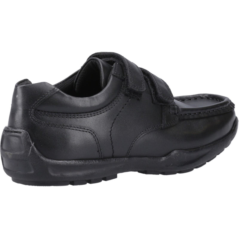 Hush Puppies Maddox Touch Fastening Scarpe Nere Per Ragazzi In Pelle