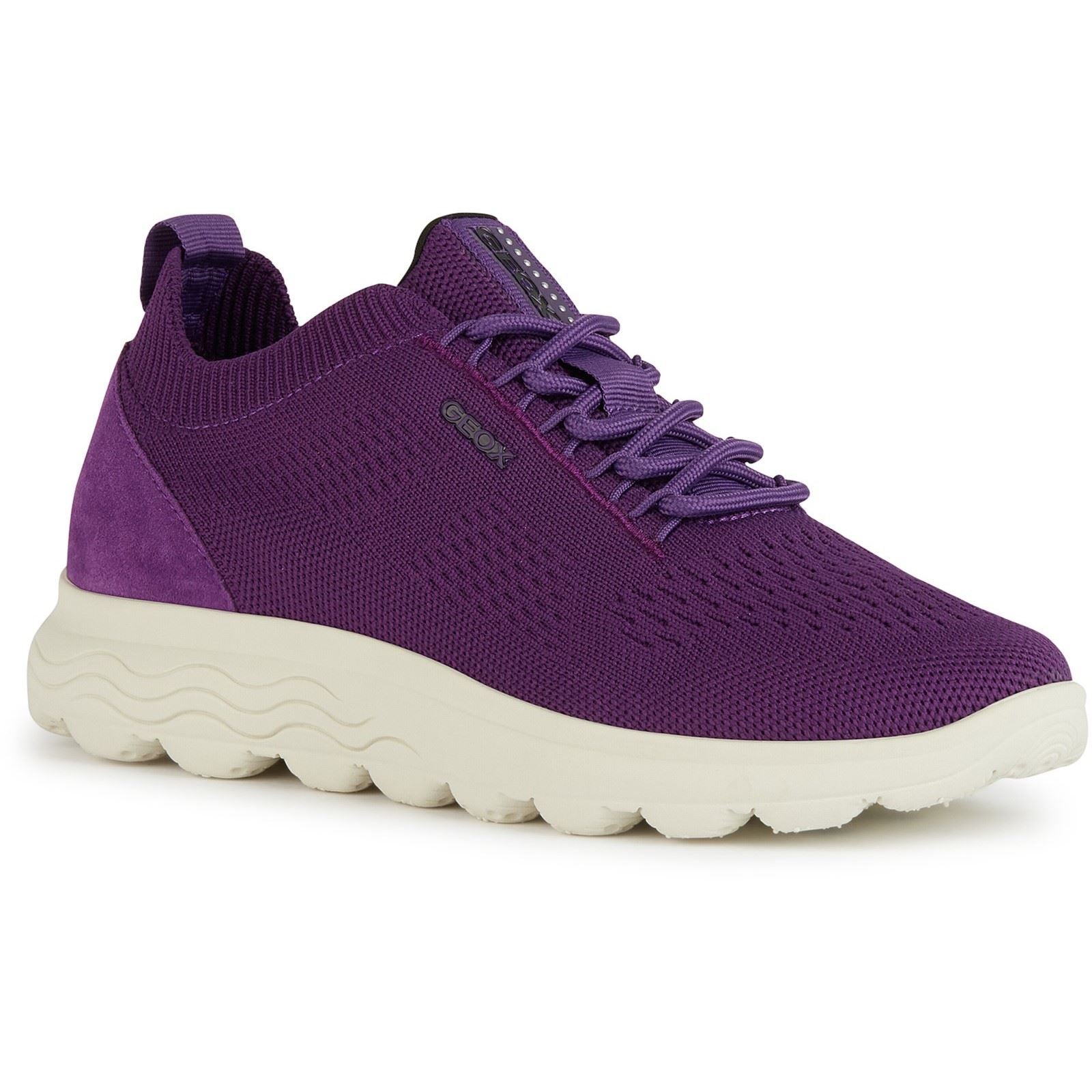 Geox D Spherica A Sneakers Viola In Pelle Da Donna