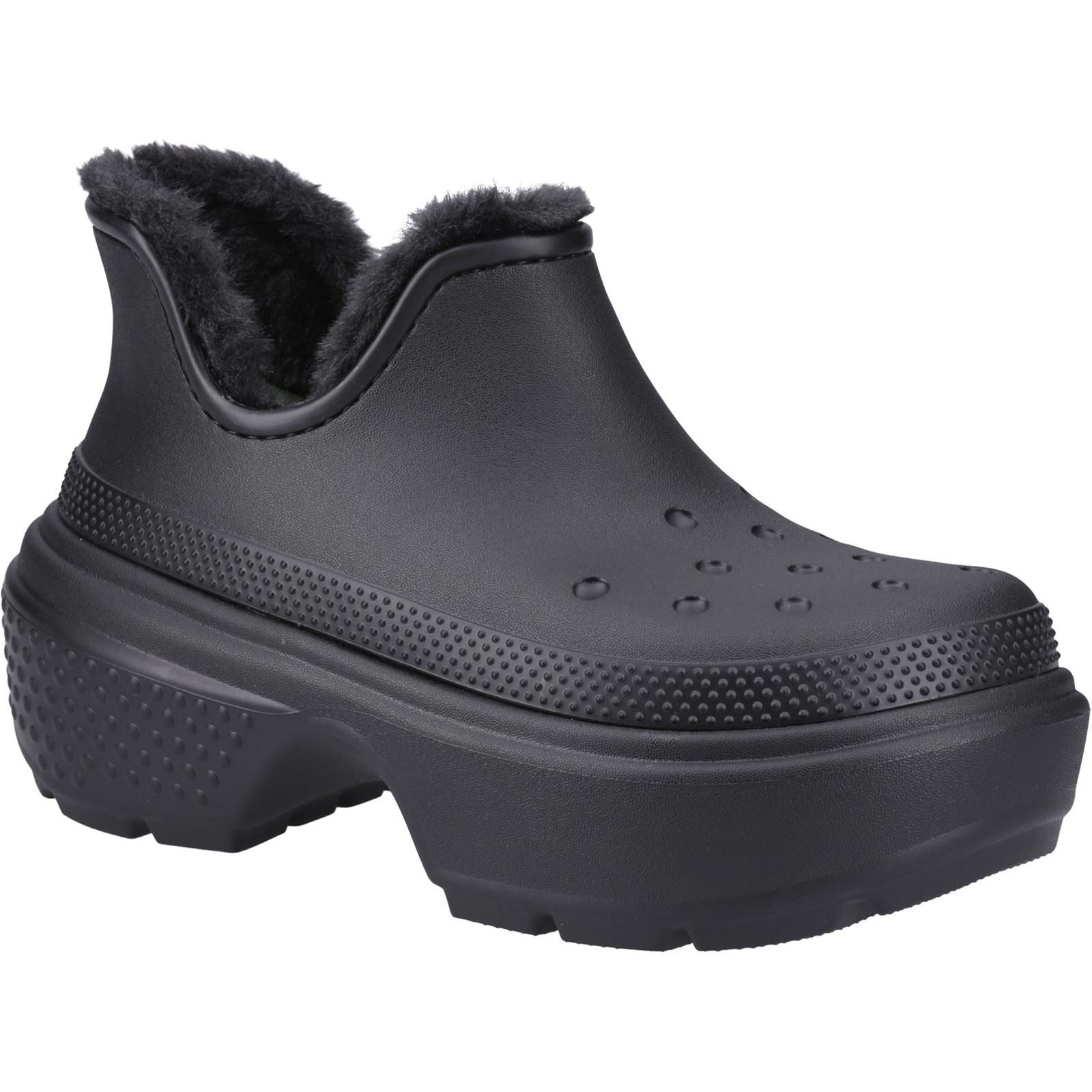 Crocs Stomp Shorty Stivali Neri Da Donna In Materiale Termoplastico