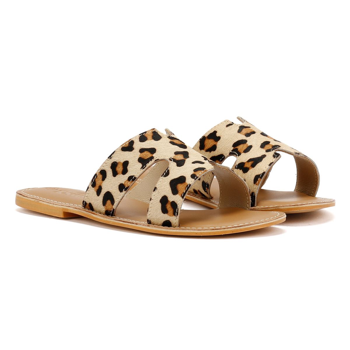 Tower London Cut Out Ciabatte Da Donna In Pelle Beige