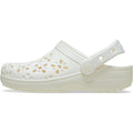 Crocs Classic Floral Cut Out Ciabatte Da Lavoro In Gesso Termoplastico