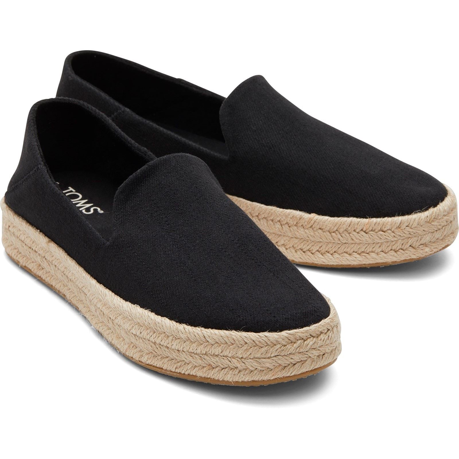 TOMS Carolina Espadrillas Nere Da Donna In 100% Cotone