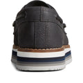 Sperry Authentic Original Stacked Scarpe Da Barca Nere Da Donna In Pelle
