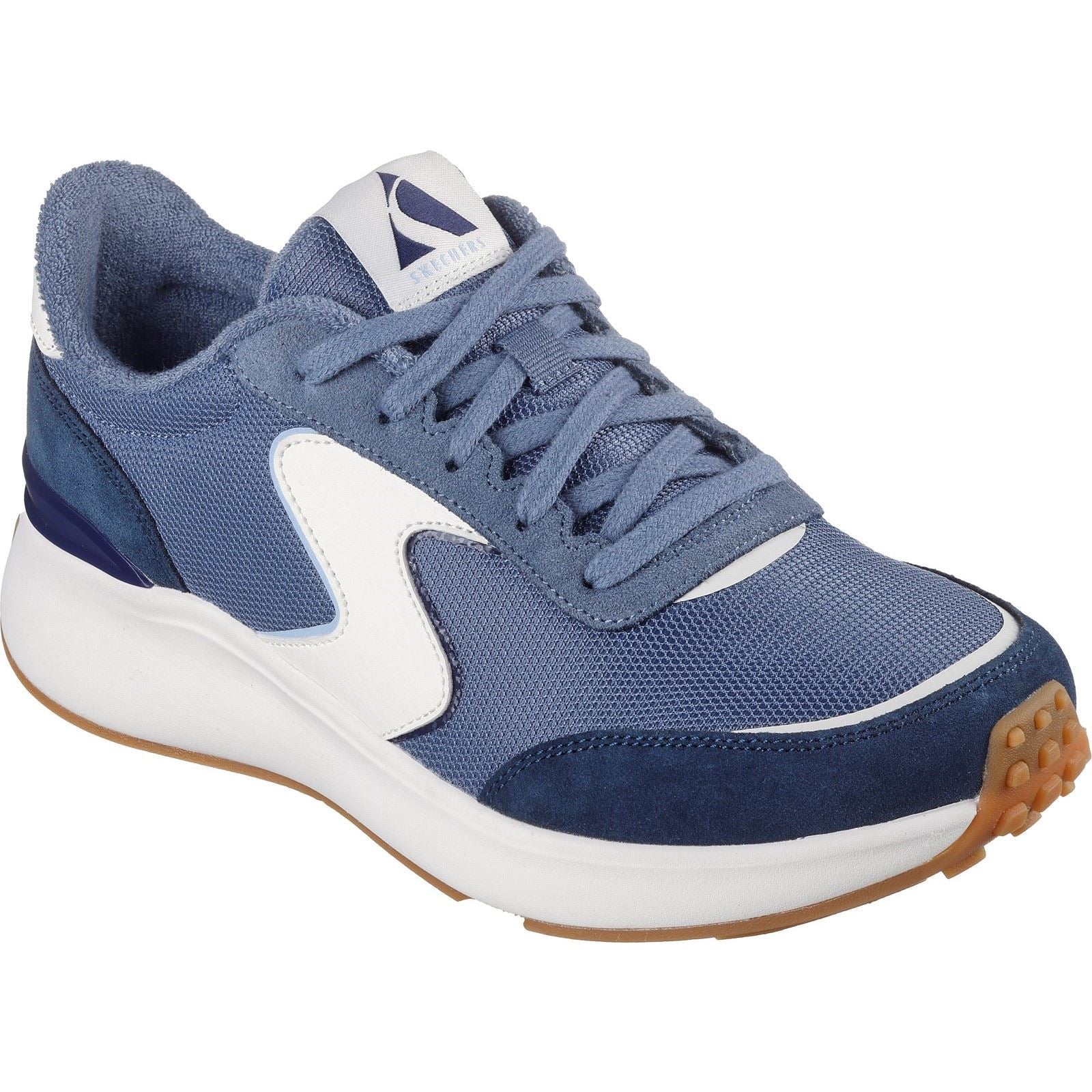 Skechers BLVD Retro Runner Sneakers Da Donna In Pelle Blu Scuro