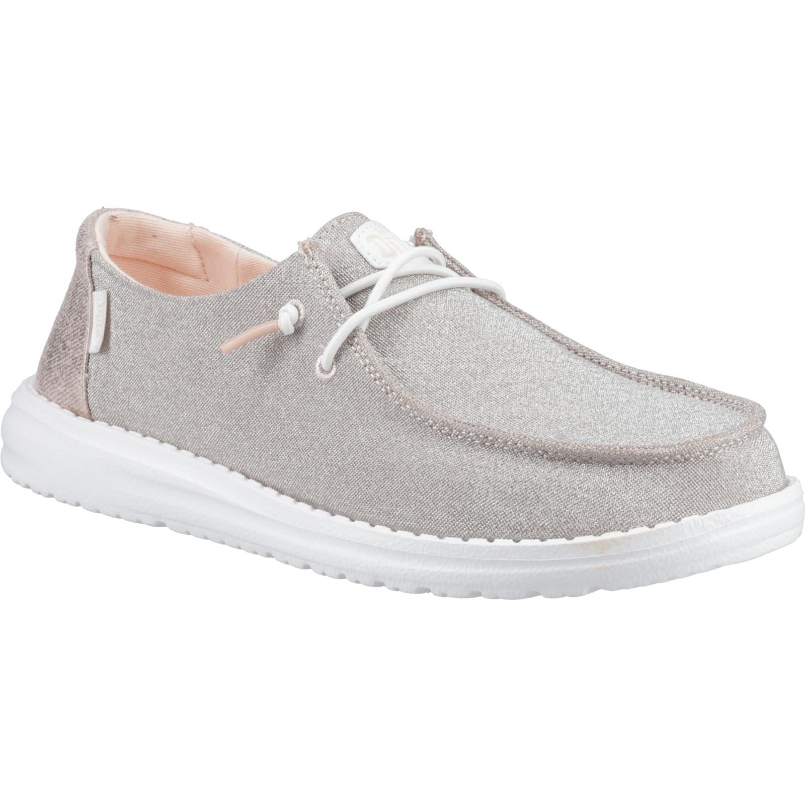 HEYDUDE Wendy Metallic Sparkle Mocassini Da Donna Color Oro Rosa In Sintetico