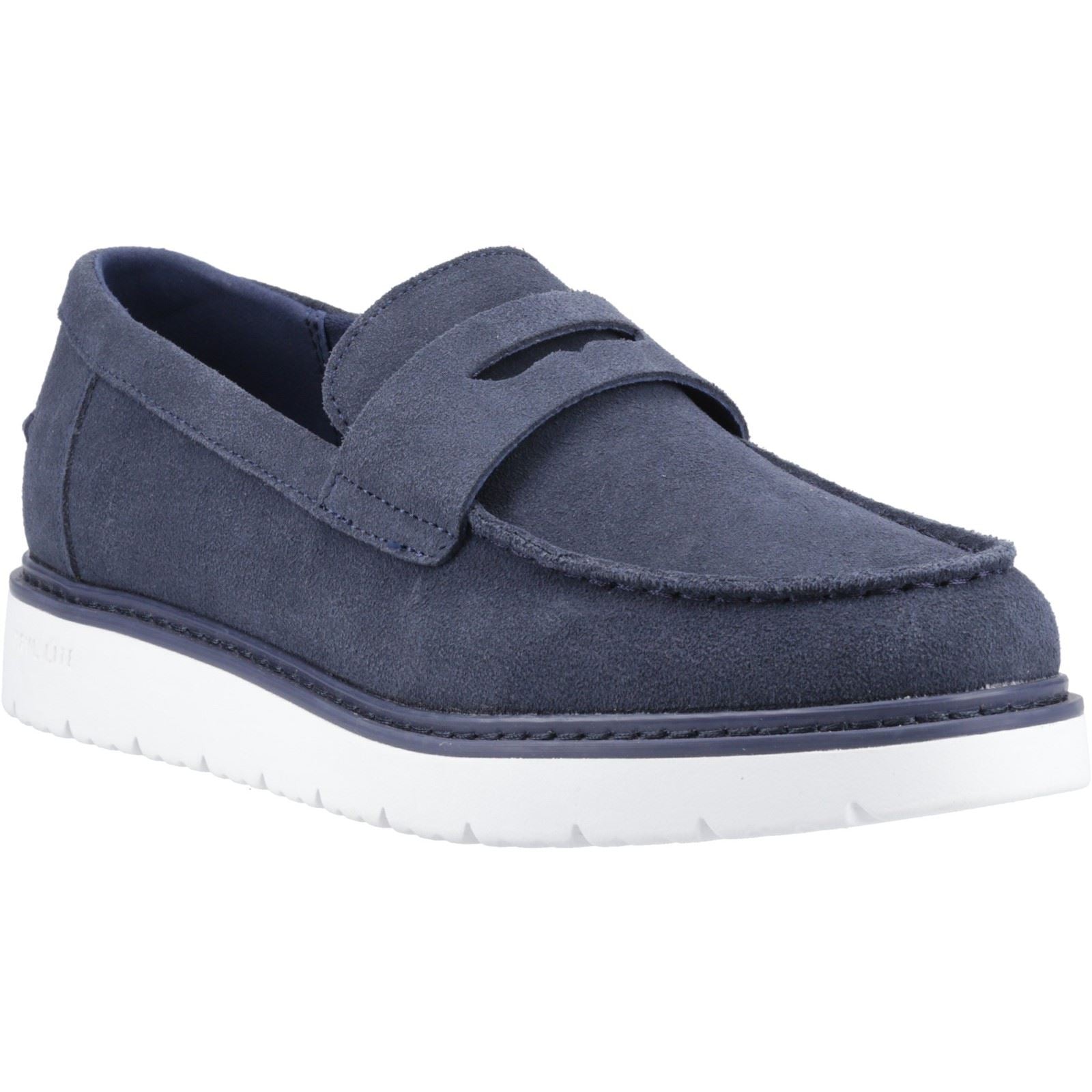 TOMS Navi TRVL LITE Havana Scarpe Da Uomo Mocassini In Pelle Blu Scuro