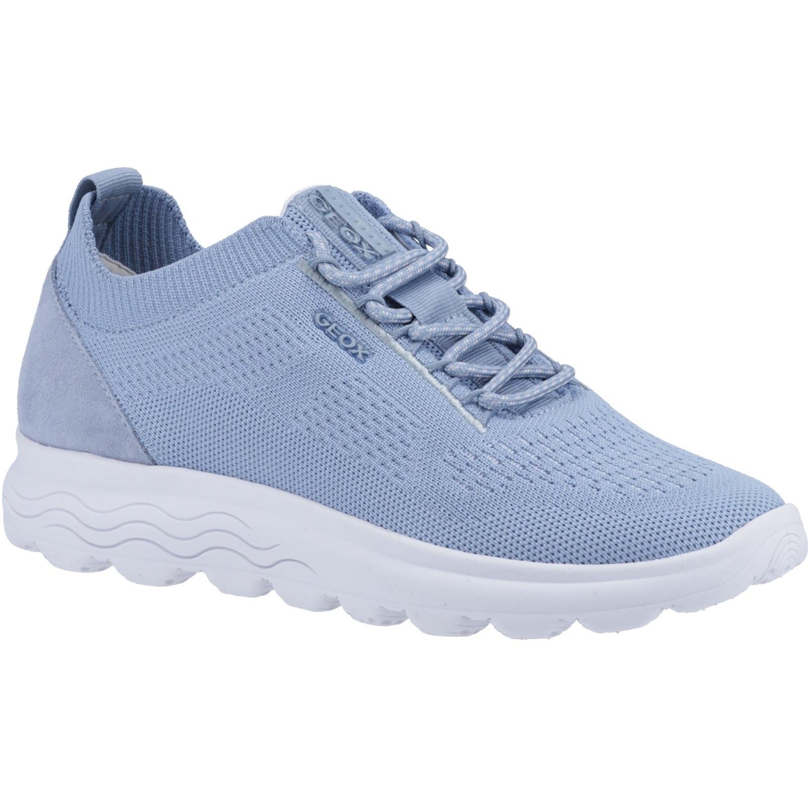 Geox D Spherica A Sneakers Da Donna In Pelle Color Cielo Chiaro