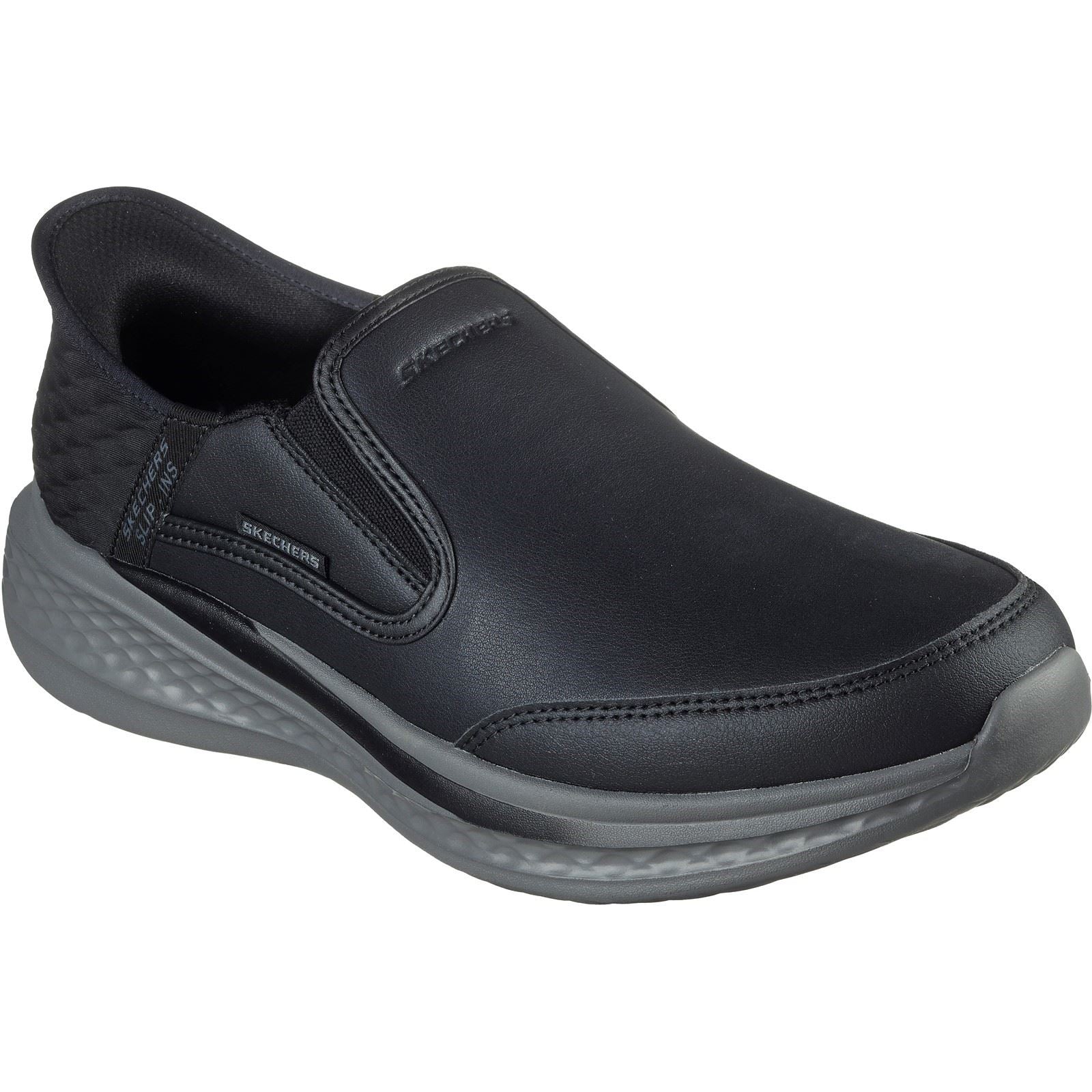 Skechers Slade Cooper Scarpe Da Mocassino Nere In Pelle Da Uomo