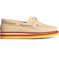 Sperry Authentic Original Stacked Scarpe Da Barca In Pelle Per Donna Color Avorio