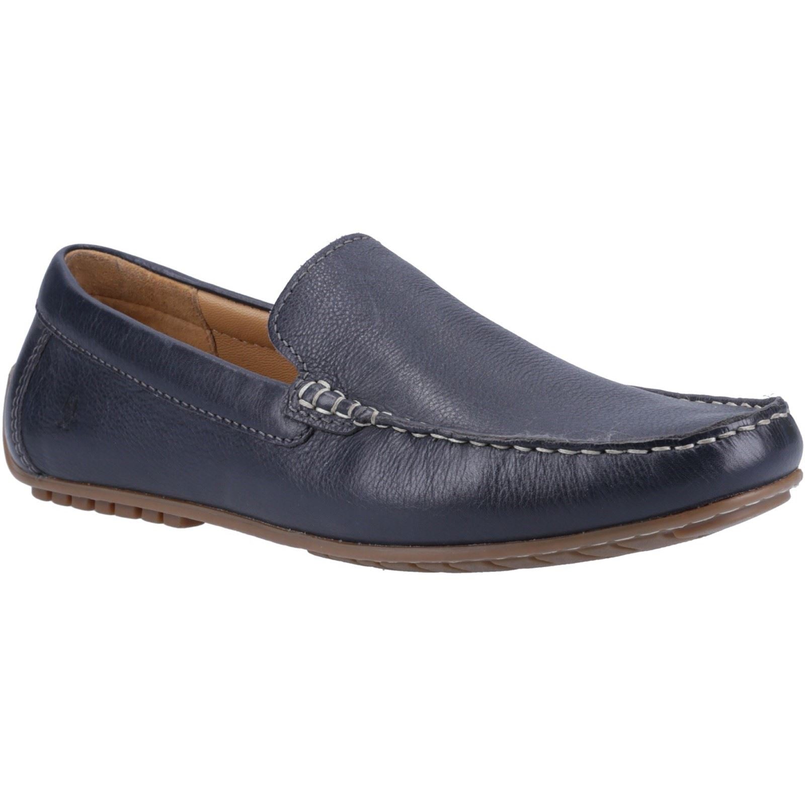 Hush Puppies Ralph Scarpe Da Barca In Pelle Blu Scuro Da Uomo