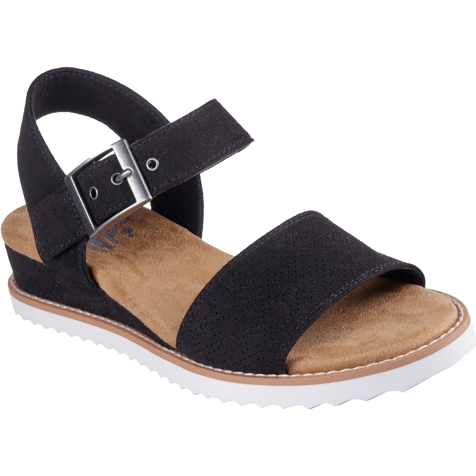 Skechers Desert Kiss Serendipitous Sandali Neri Da Donna In Poliestere