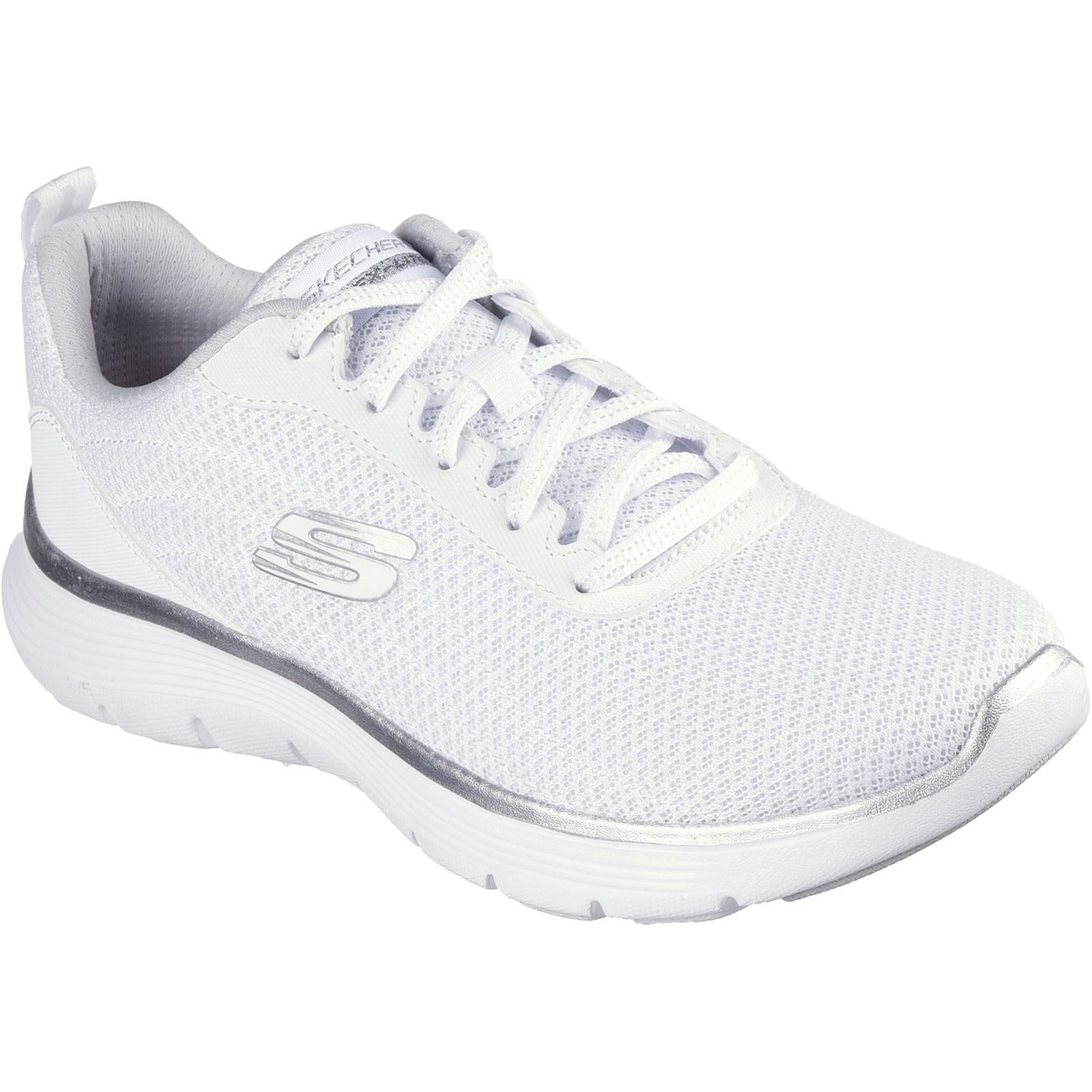Skechers Flex Appeal 5.0 Uptake Calzature Da Ginnastica Bianche/Argento Da Donna