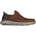 Skechers Garza Gervin Scarpe In Pelle Scura Da Uomo Con Lacci Marrone Scuro.