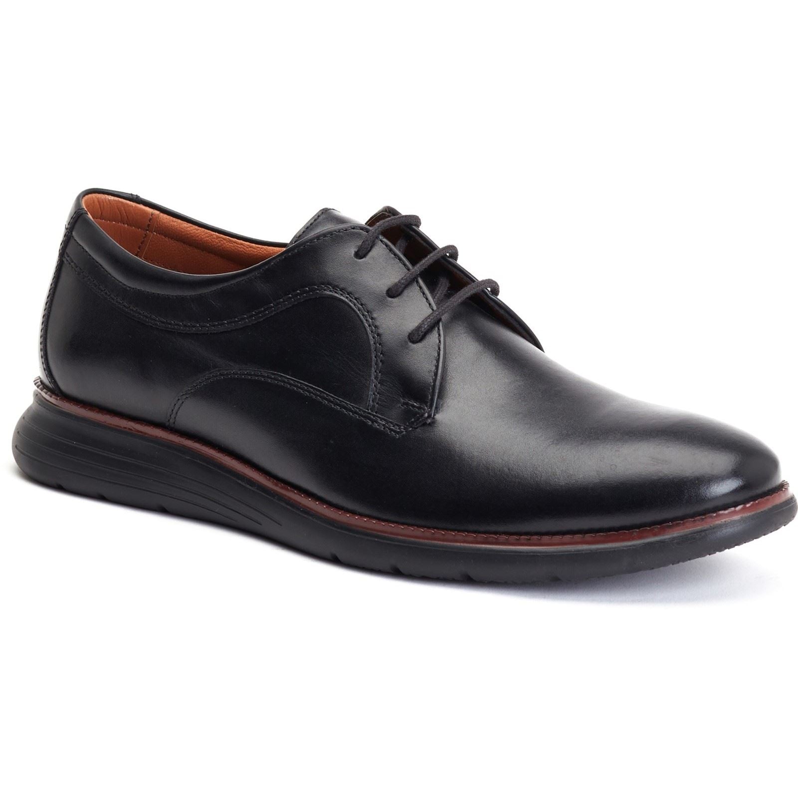Base London Wing Scarpe Oxford Nere In Pelle Da Uomo