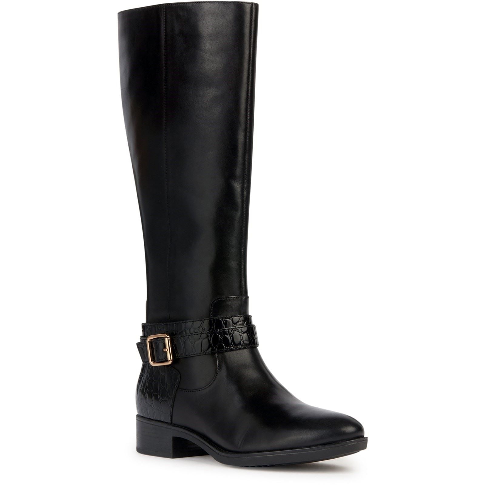 Geox D Felicity Stivali Da Donna In Pelle Nera