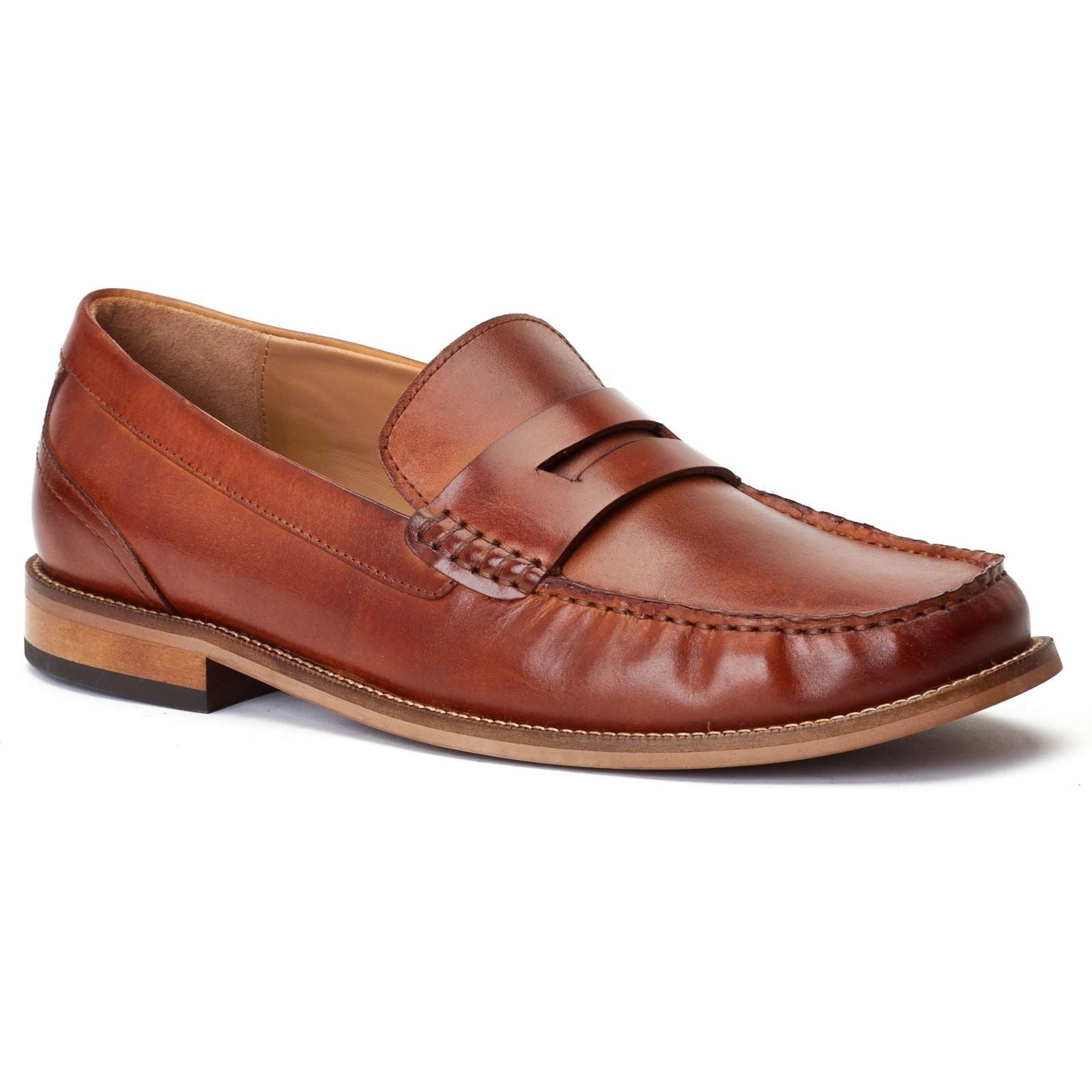 Base London Garfield Scarpe Da Uomo In Pelle Color Cuoio Bruciato