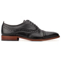 Base London Cast Waxy Scarpe Nere In Stile Brogue In Pelle Da Uomo