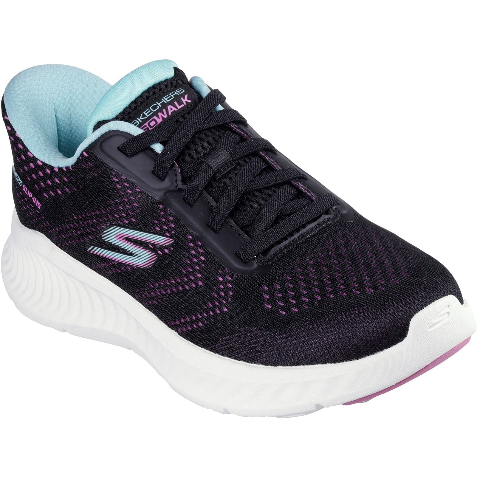 Skechers Go Walk Now Khloe Scarpe Da Ginnastica Nere/Viola Da Donna In Tessuto