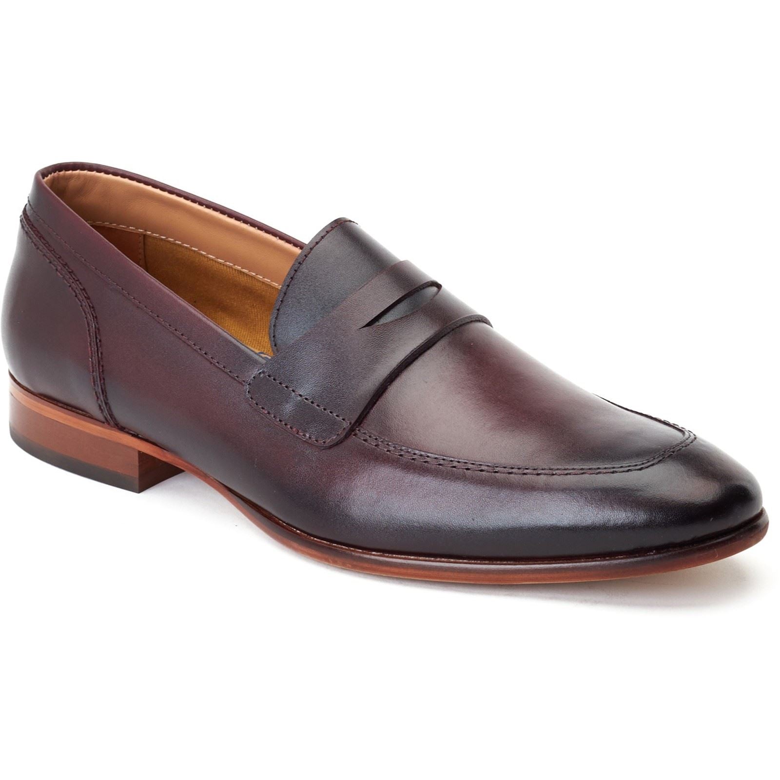 Base London Bruno Scarpe Mocassino Da Uomo In Pelle Color Bordò