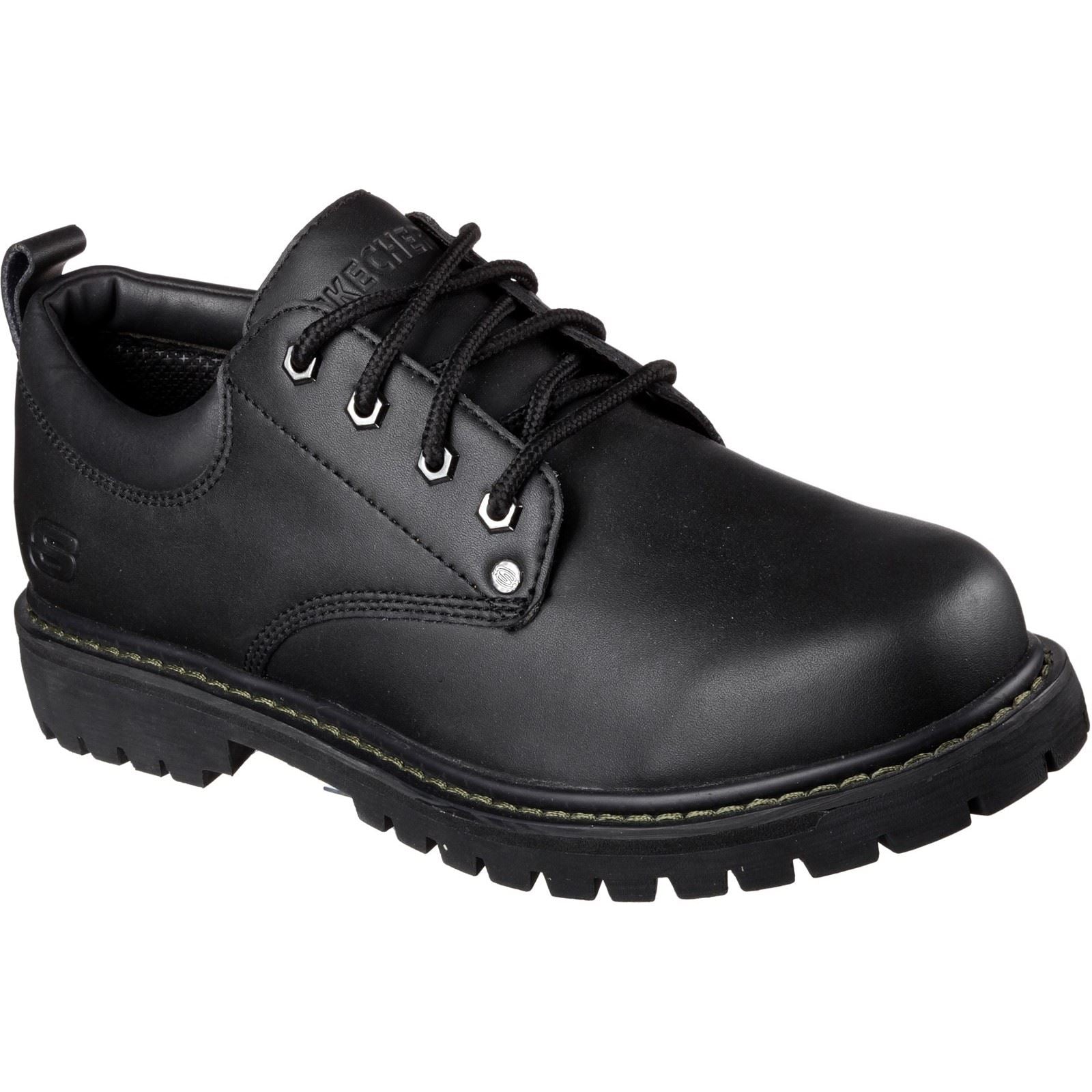 Skechers Tom Cats Scarpe Stringate In Pelle Da Uomo Nere