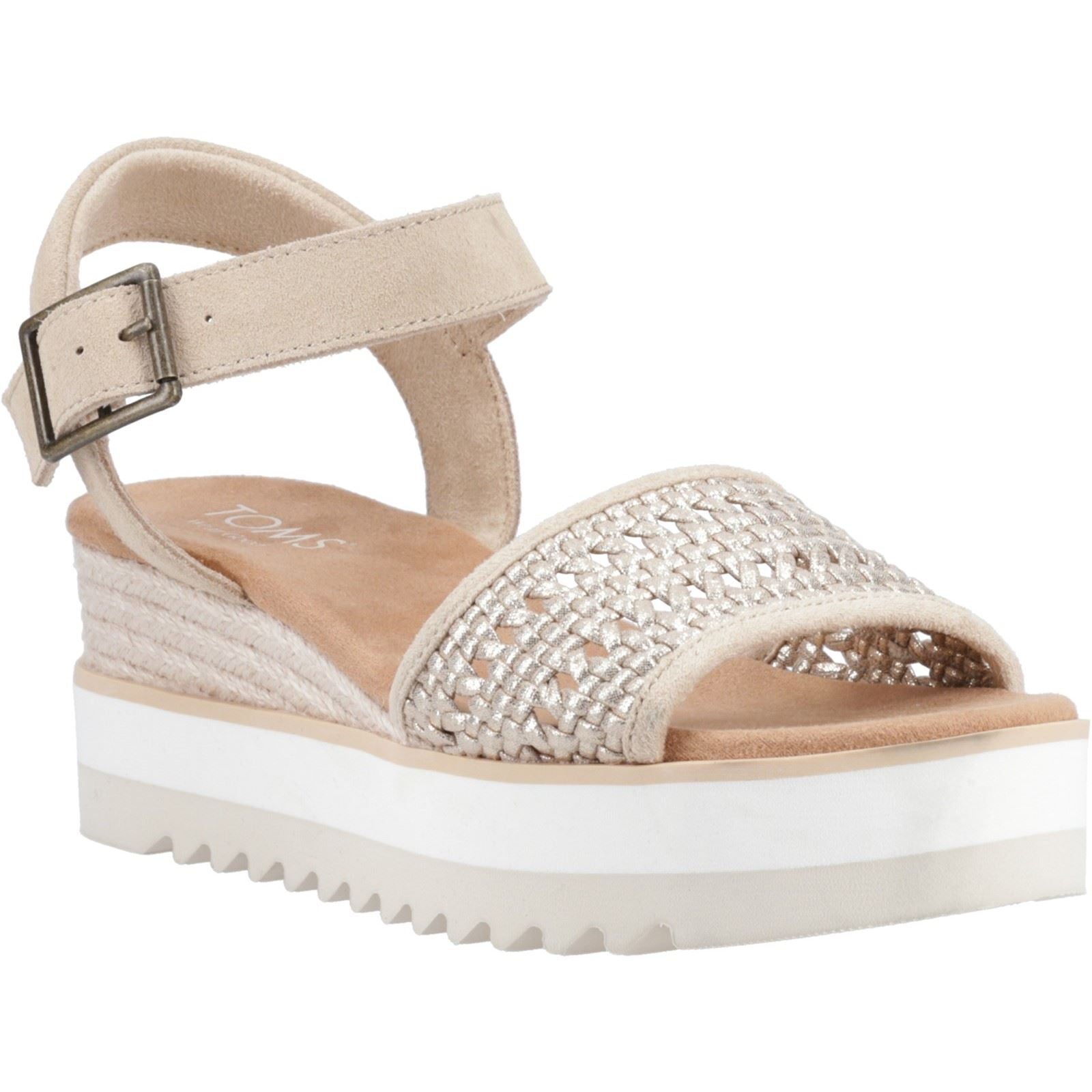TOMS Diana Sandali Da Donna In Pelle Color Champagne