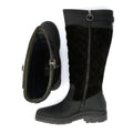 Barbour Oak Tall Stivali Da Donna In Pelle Scamosciata Neri