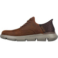 Skechers Garza Gervin Scarpe In Pelle Scura Da Uomo Con Lacci Marrone Scuro.