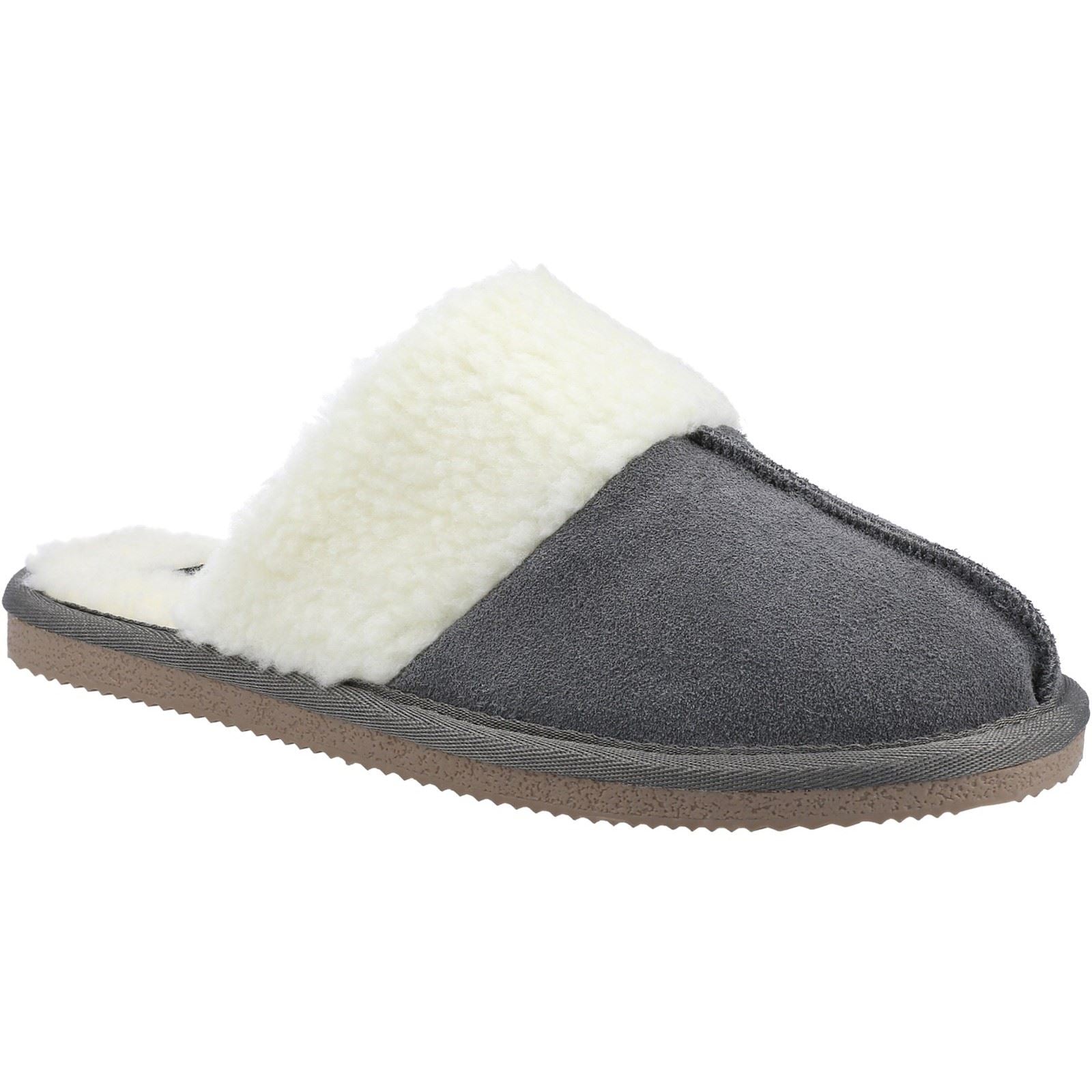 Hush Puppies Arianna Pantofole Grigie Da Donna In Camoscio