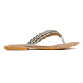 Tower London Metallic Bead Thong Sandali Argento Da Donna
