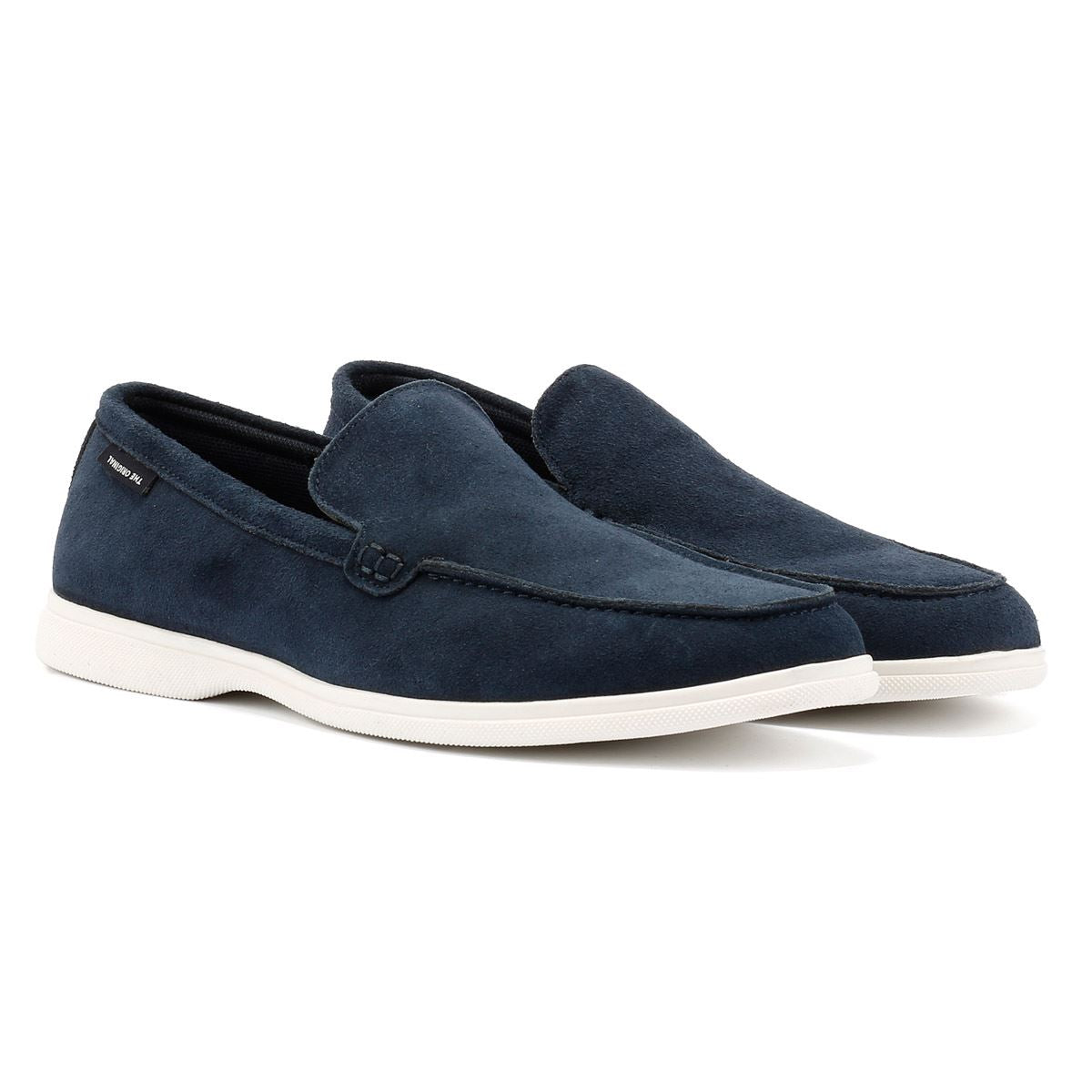Ben Sherman Amarillo Scarpe Da Uomo Mocassino Blu In Camoscio
