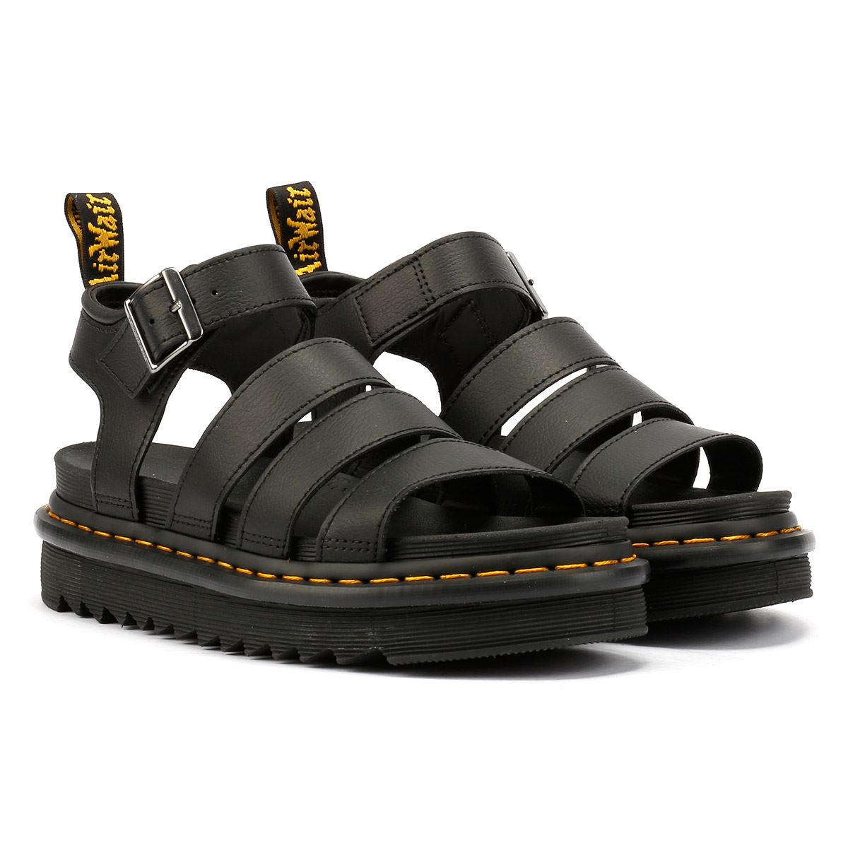 Dr. Martens Blaire Athena Sandali Neri In Pelle Da Donna