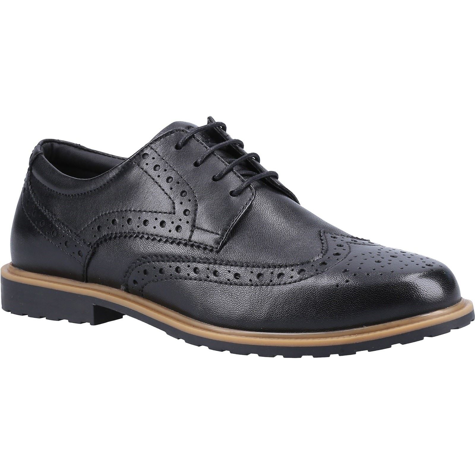 Hush Puppies Verity Scarpe Nere Stringate Brogue Da Donna In Pelle