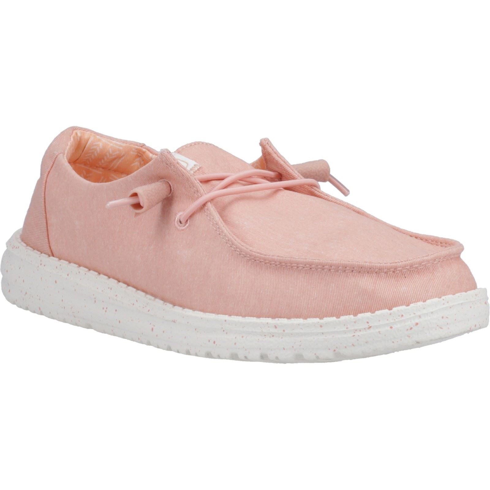 HEYDUDE Wendy Canvas Mocassini Rosa Da Donna Al 100% In Cotone