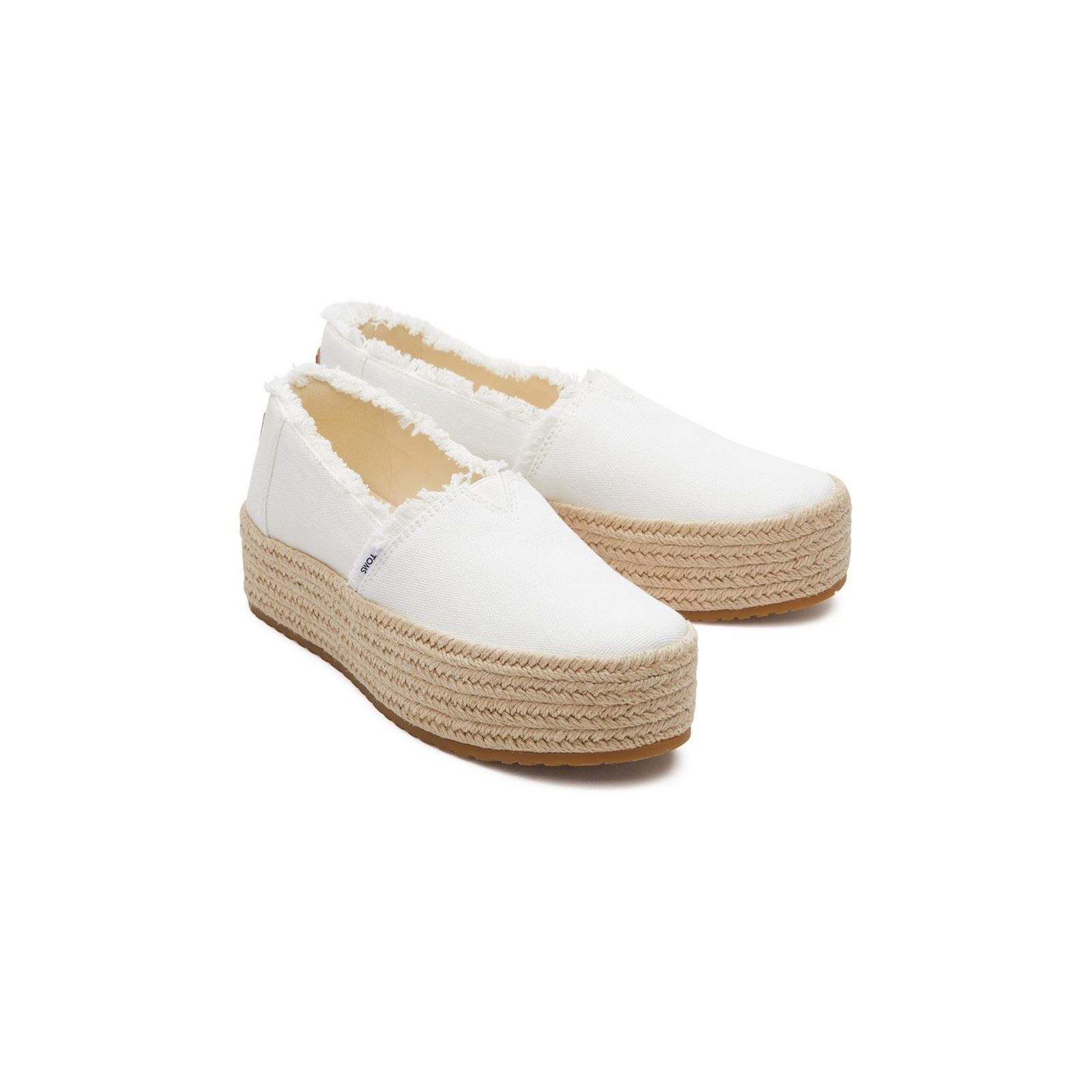 TOMS Valencia Espadrillas Bianche Da Donna In 100% Cotone