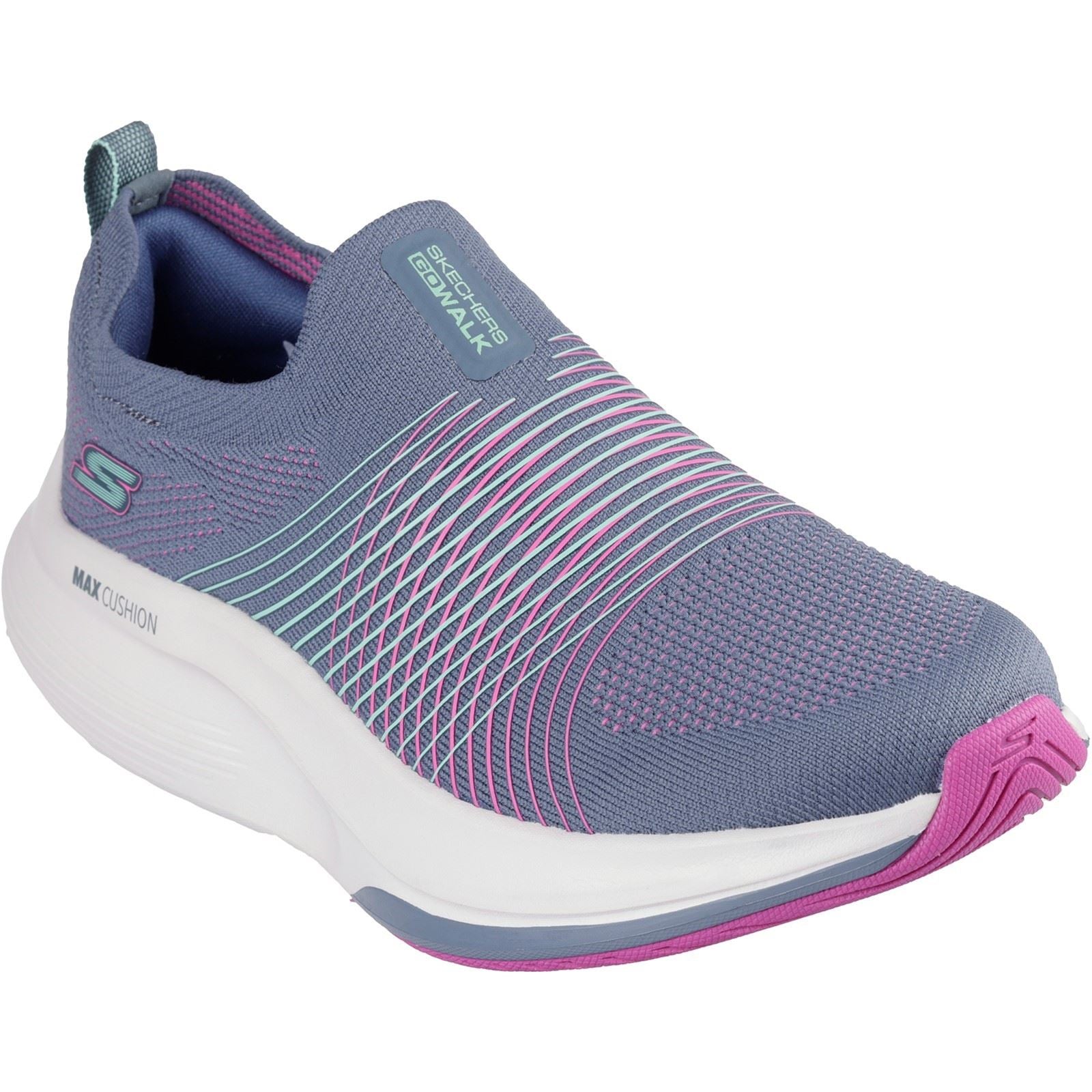 Skechers GO WALK Max Walker Sally Sneakers Da Donna In Tessuto Carbone/Viola