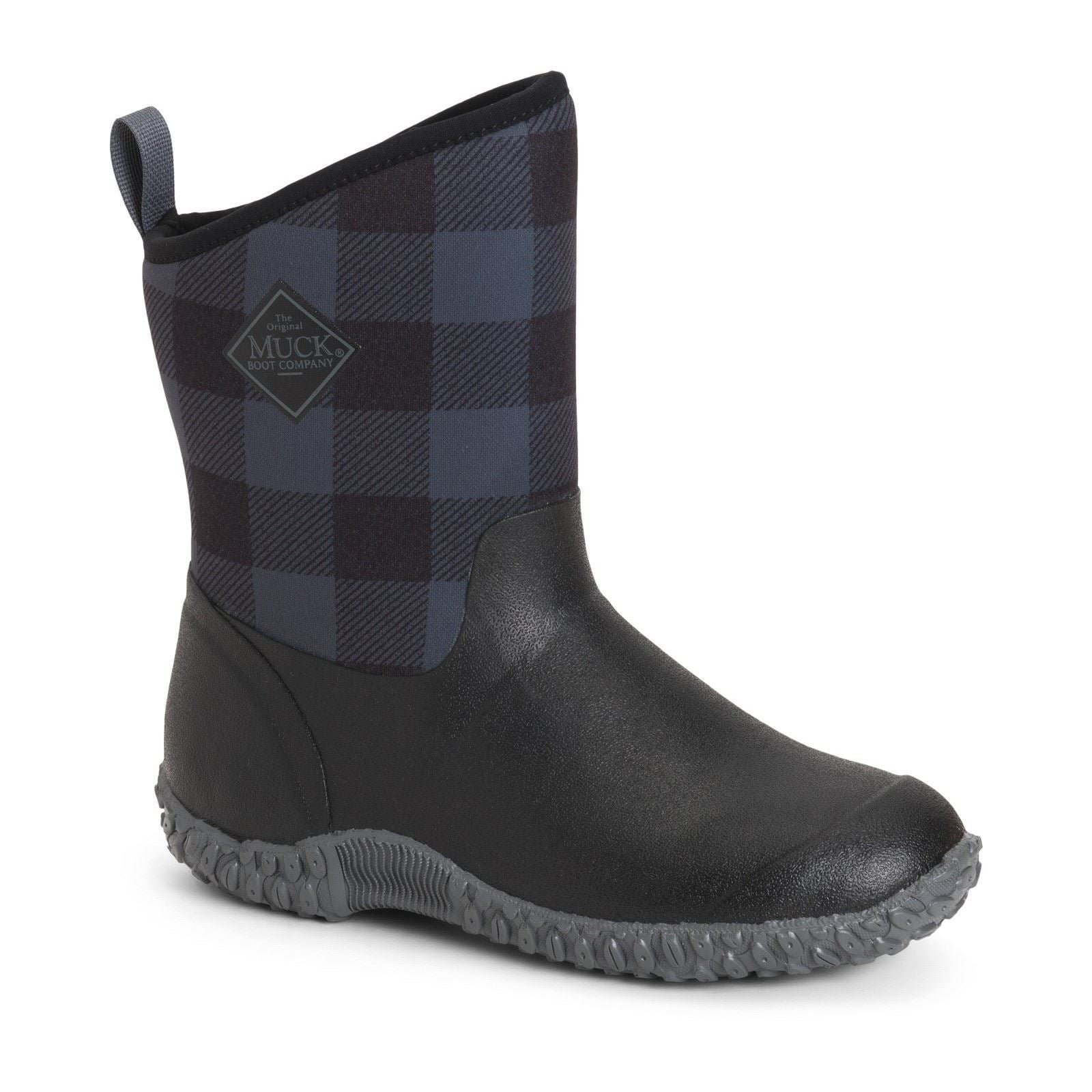 Muck Boots Muckster II Mid Stivali Di Gomma A Quadri Neri/Grigi.