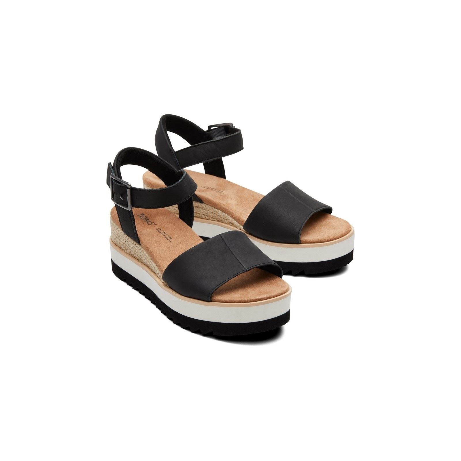 TOMS Diana Zeppe Nere Da Donna In Pelle