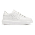 Karl Lagerfeld Kapri Signia Emboss Lo Lace Scarpe Da Ginnastica Bianche In Pelle Da Donna