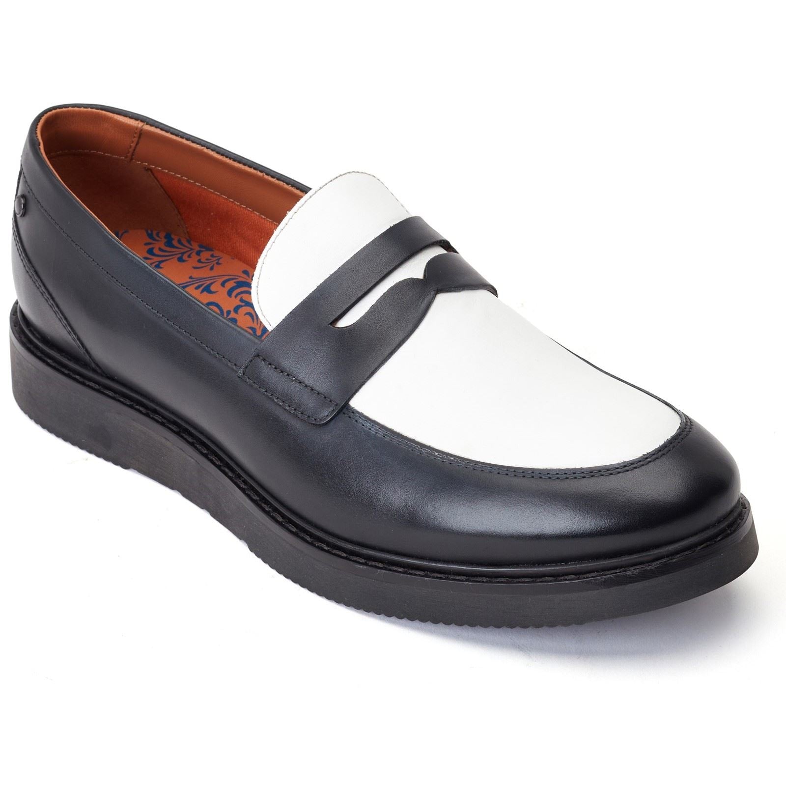 Base London Sid Scarpe Da Uomo In Pelle Nera/Bianca
