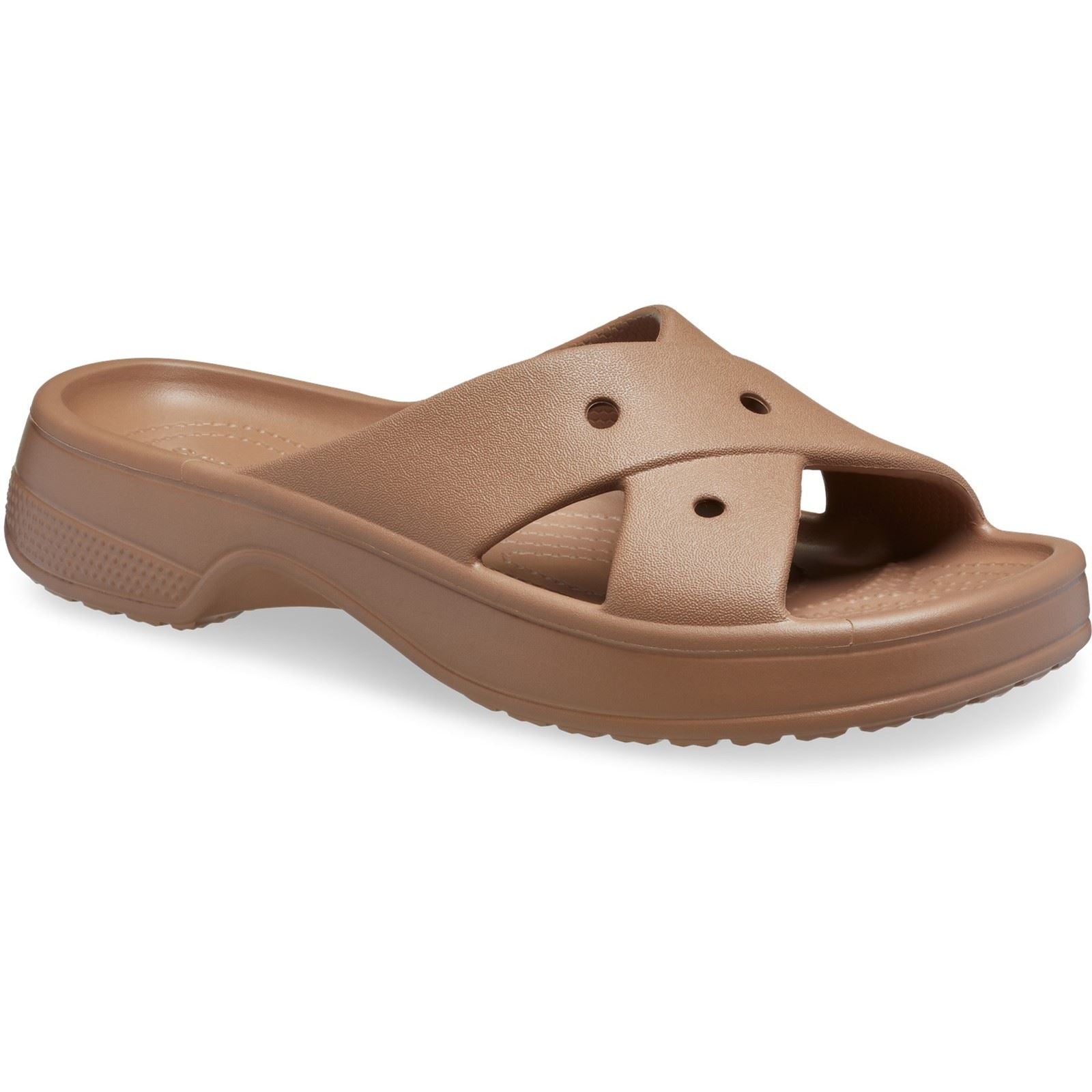 Crocs Classic Cross Strap Sandali In Termoplastica Color Cioccolato Al Latte Da Donna