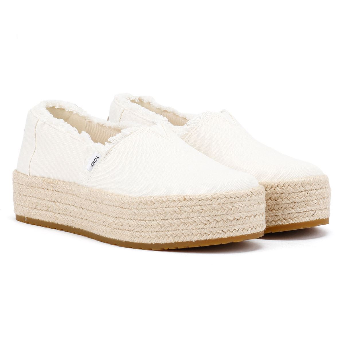 TOMS Valencia Scarpe Espadrillas Bianche Da Donna In Tela