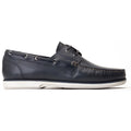Base London Stern Scarpe Da Barca In Pelle Blu Scuro Da Uomo