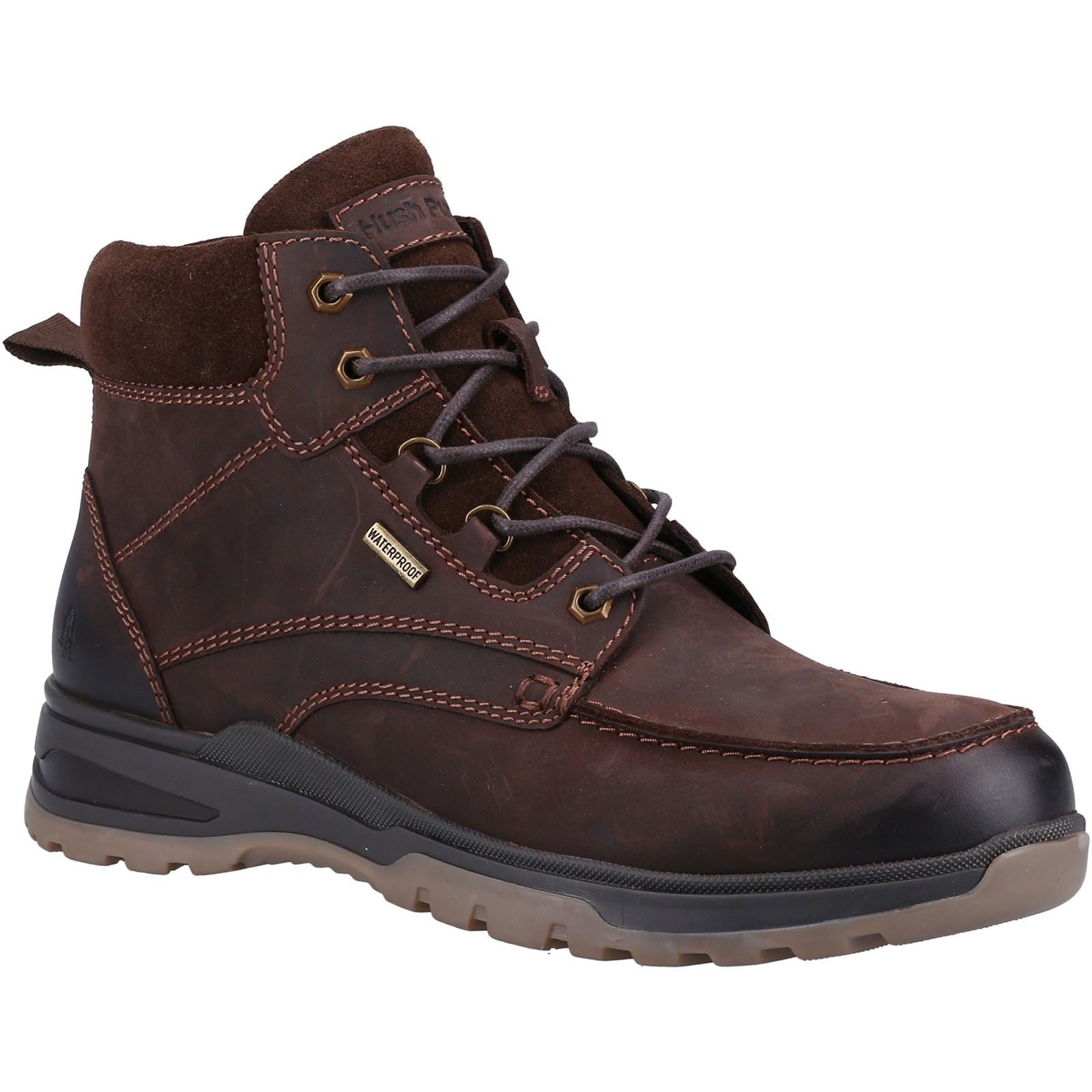 Hush Puppies Palmer Stivali Da Uomo In Pelle Marrone.