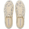 Superga 3750 Seashells Print Scarpe Da Ginnastica Beige In Cotone Da Donna
