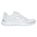 Skechers Flex Appeal 5.0 Fresh Touch Sneakers Da Donna In Pelle Bianca/Argento