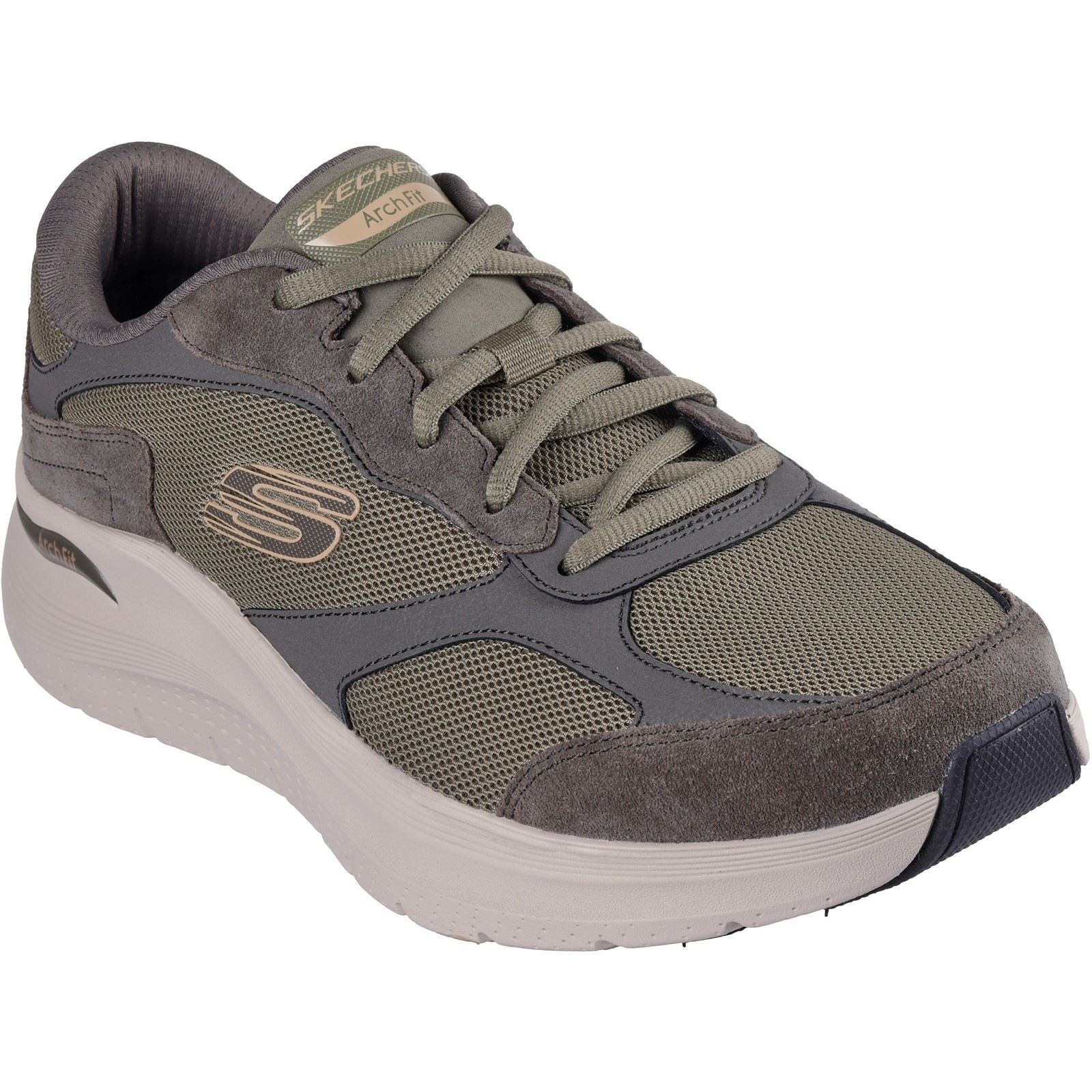 Skechers Arch Fit 2.0 The Keep Sneakers Da Uomo In Pelle Color Oliva